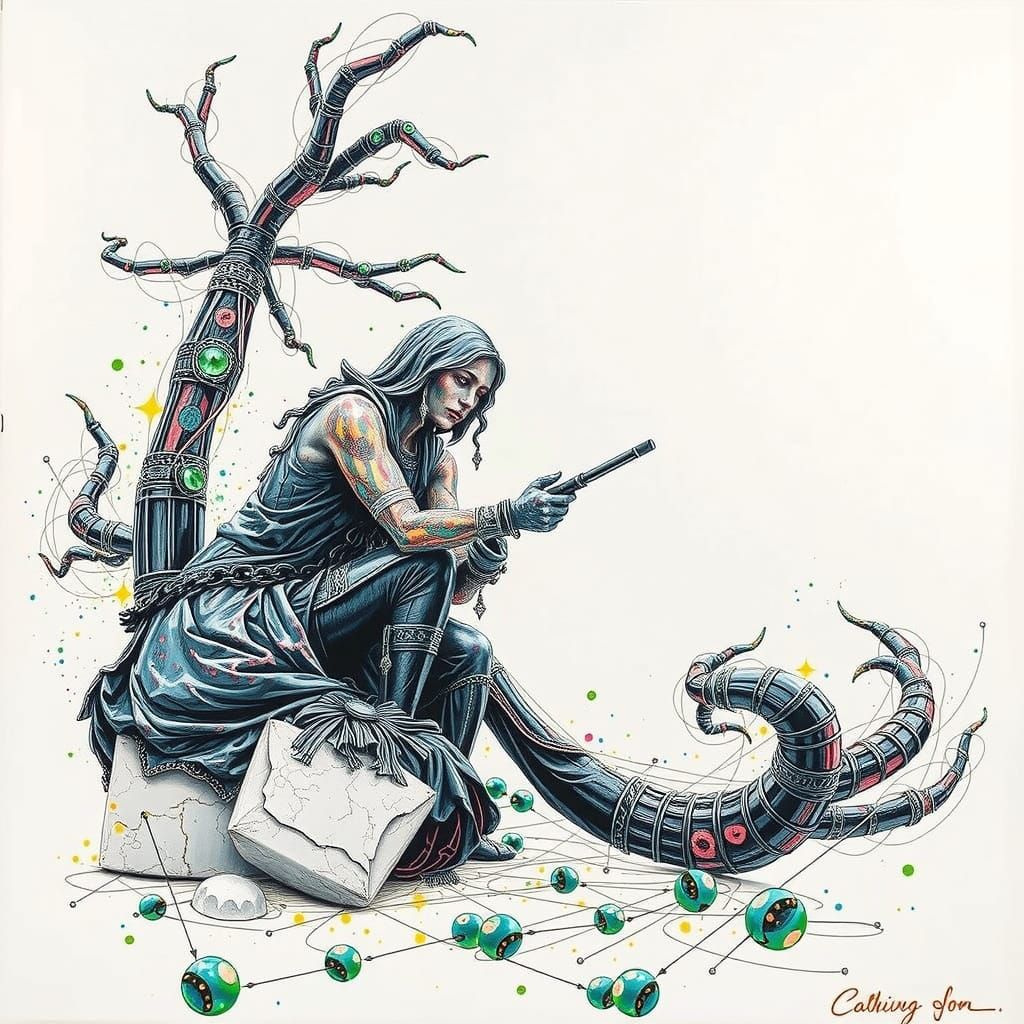 Hyperrealistic Sculpture With Dynamic Lighting and Vivid Col...