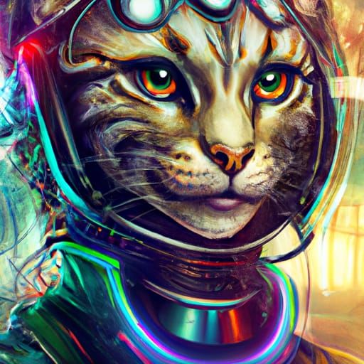 Cyberpunk Khajit Portrait in Hyper-Realistic Detail