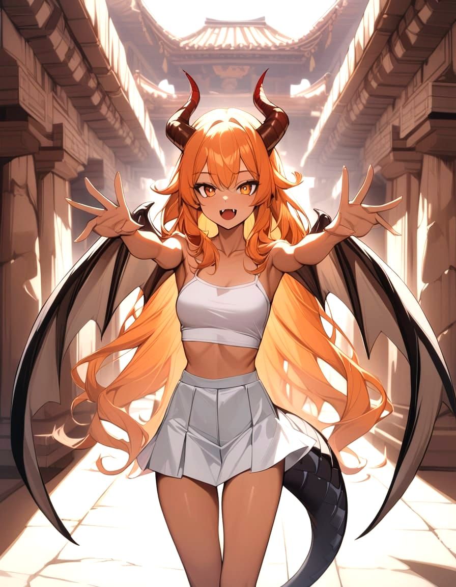 Cowgirl Dragon Maiden in Desert Temple