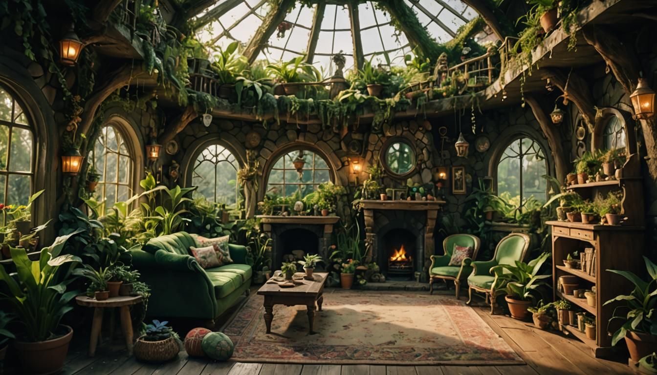 Enchanted Fairy House Living Room: A Cinematic Still