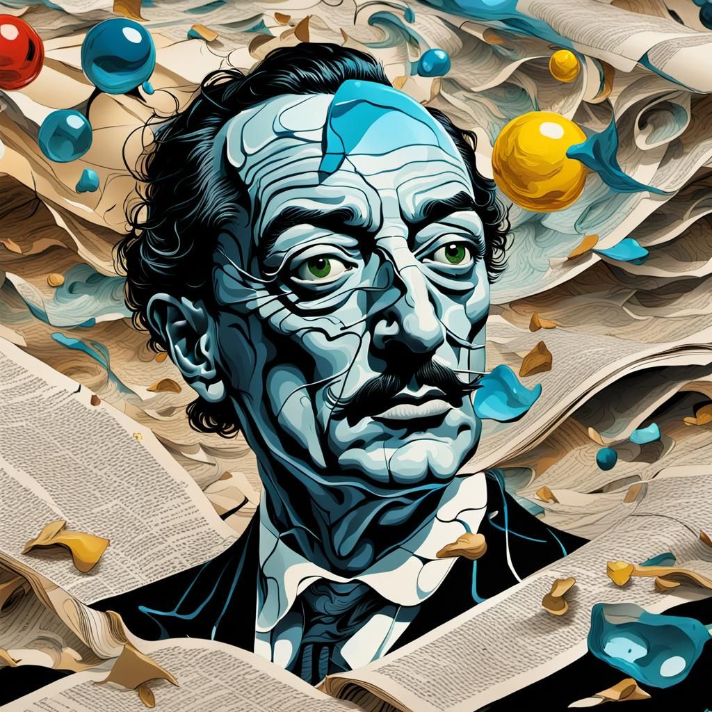 Surrealist Masterpiece: Distorted Salvador Dali Painting in...