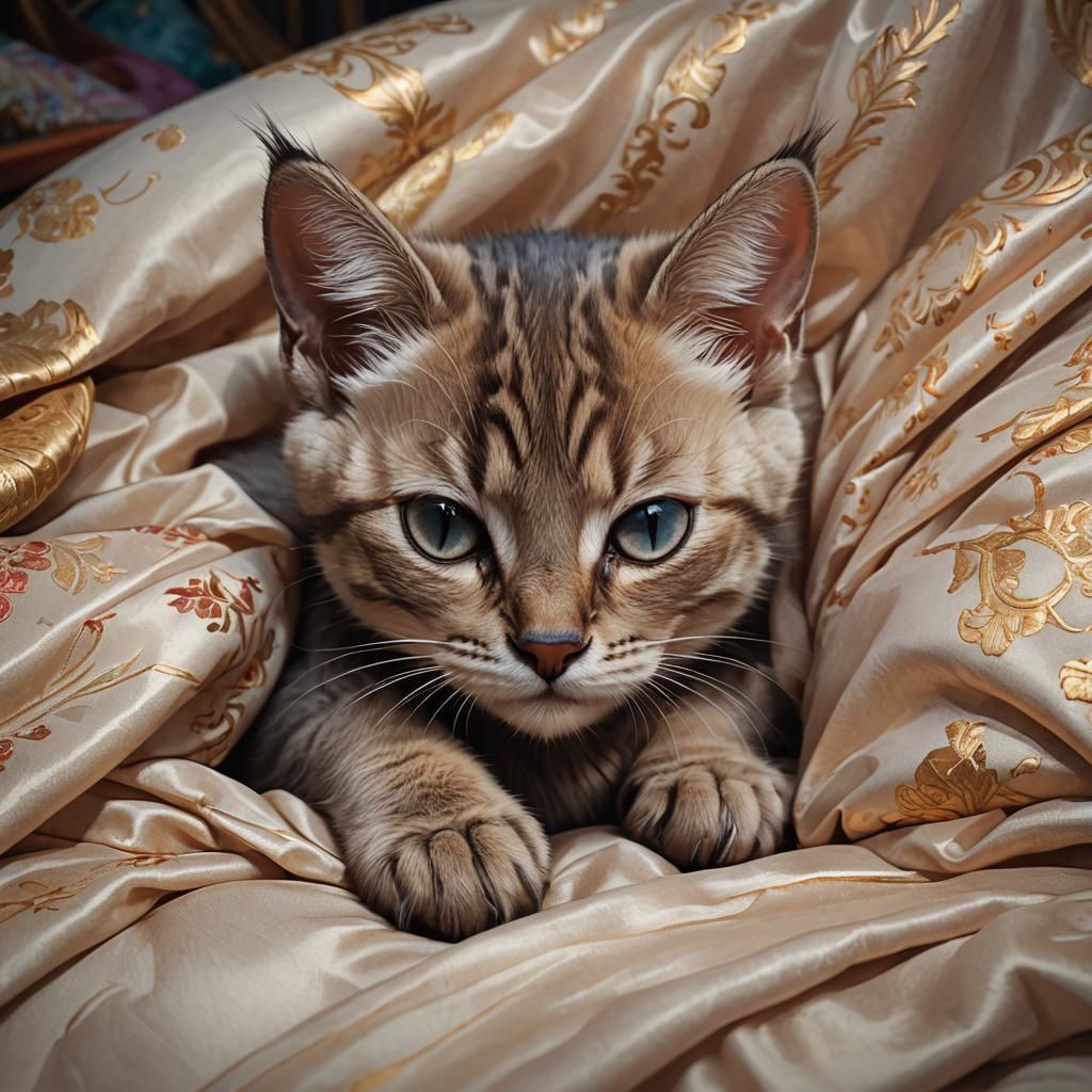 Detailed Portrait of a Sleeping Burmese Kitten