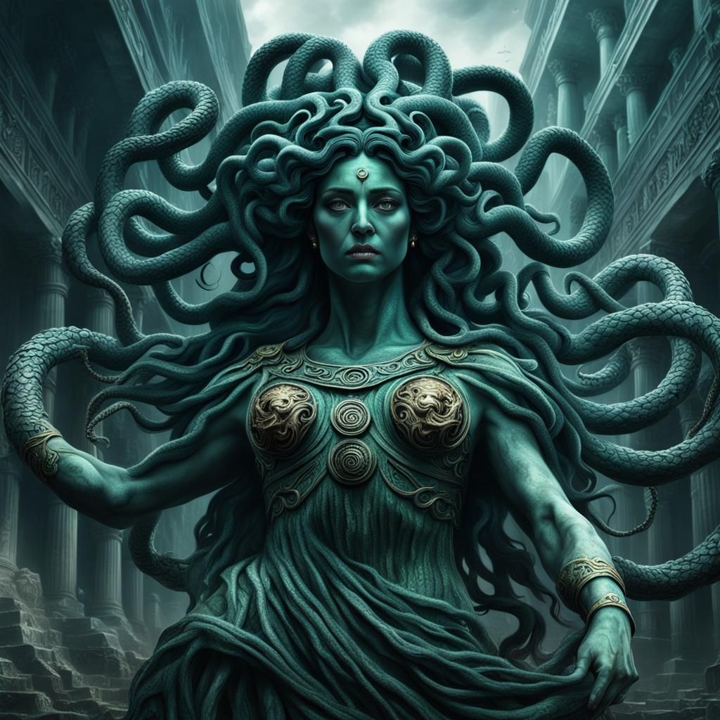 Epic Medusa Digital Matte Painting