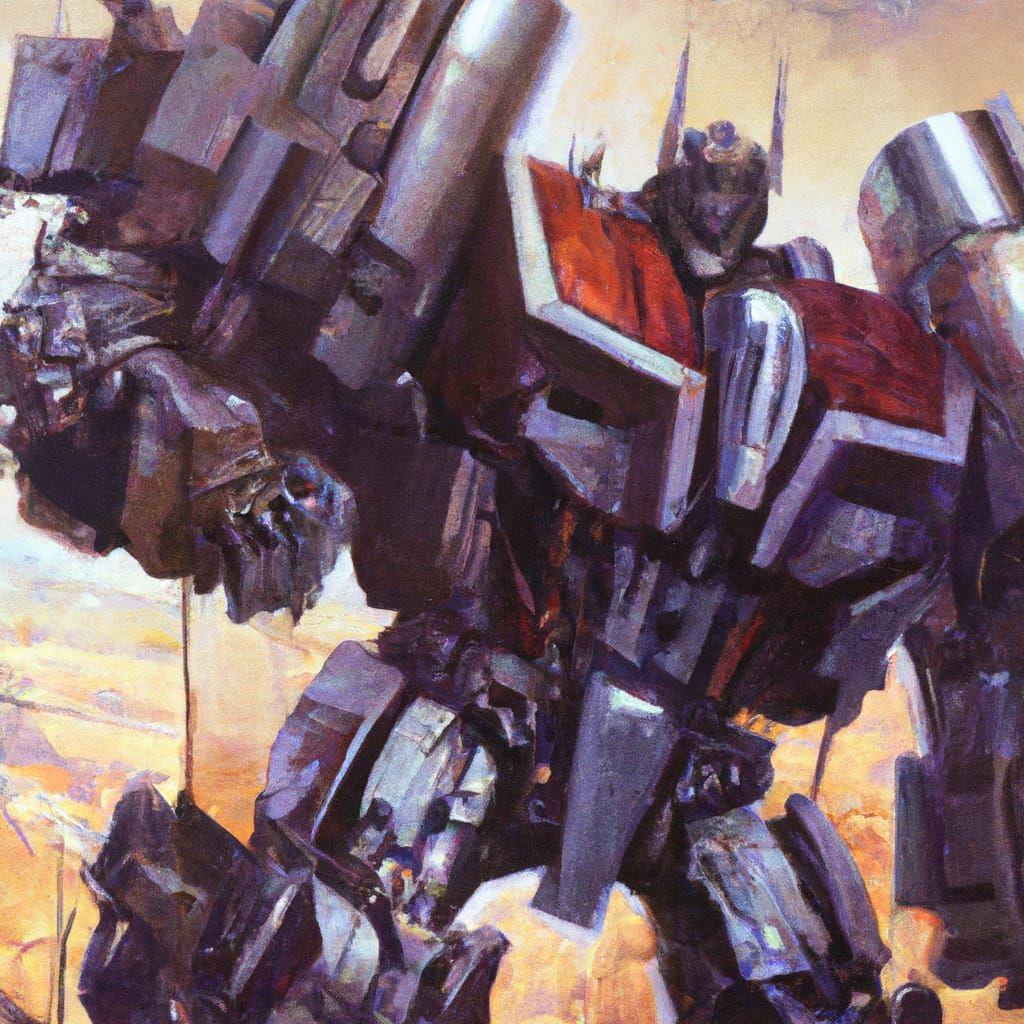 Megatron Oil Painting in Gurney Style