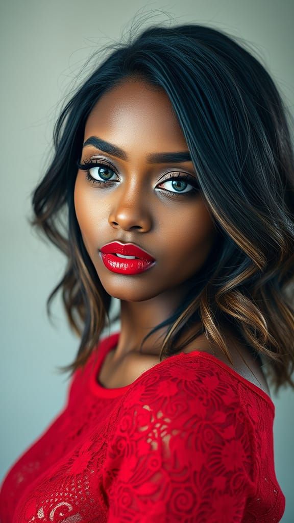 Afro-American Woman Portrait in Style of Alyssa Monks