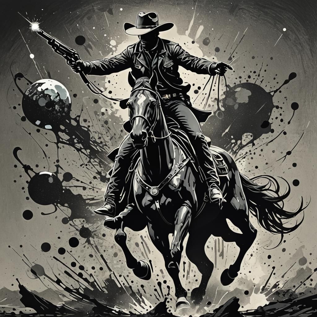 Carbon Cowboy: Retrofuturistic Pop Art Poster