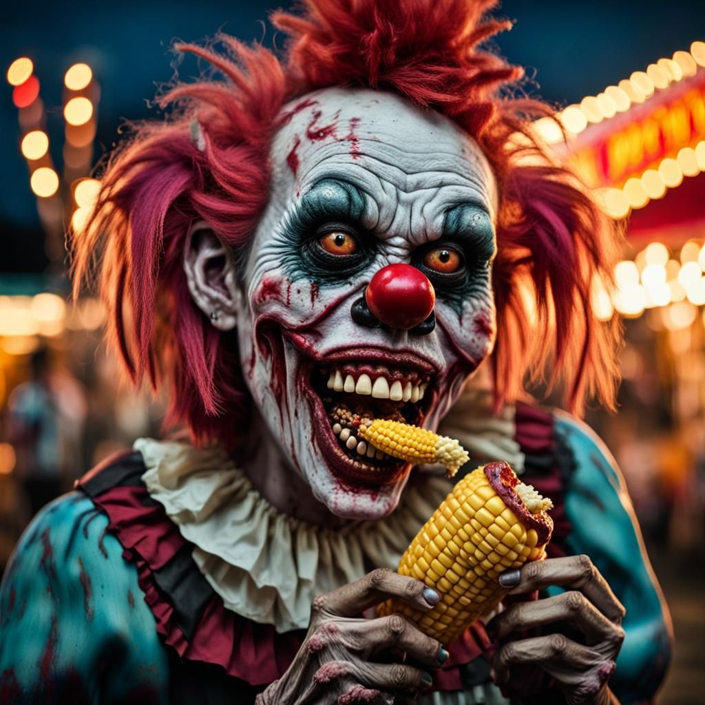 Zombie Monkey Clown in Dark Surrealism Style