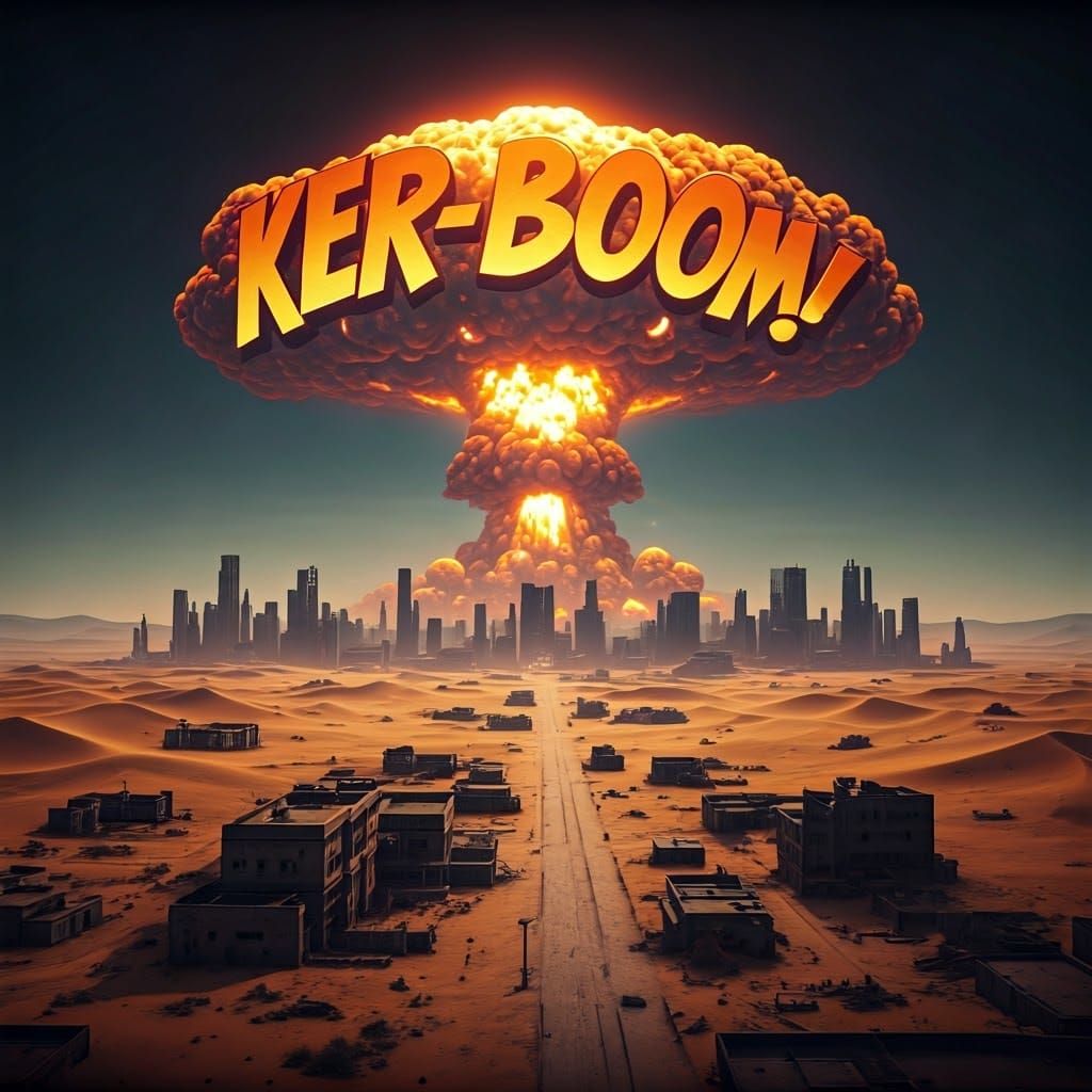 Apocalyptic Nuclear Blast Over Desert Town