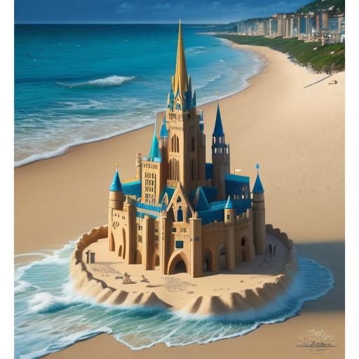 Girl Building Sandcastles: Comic Book Art