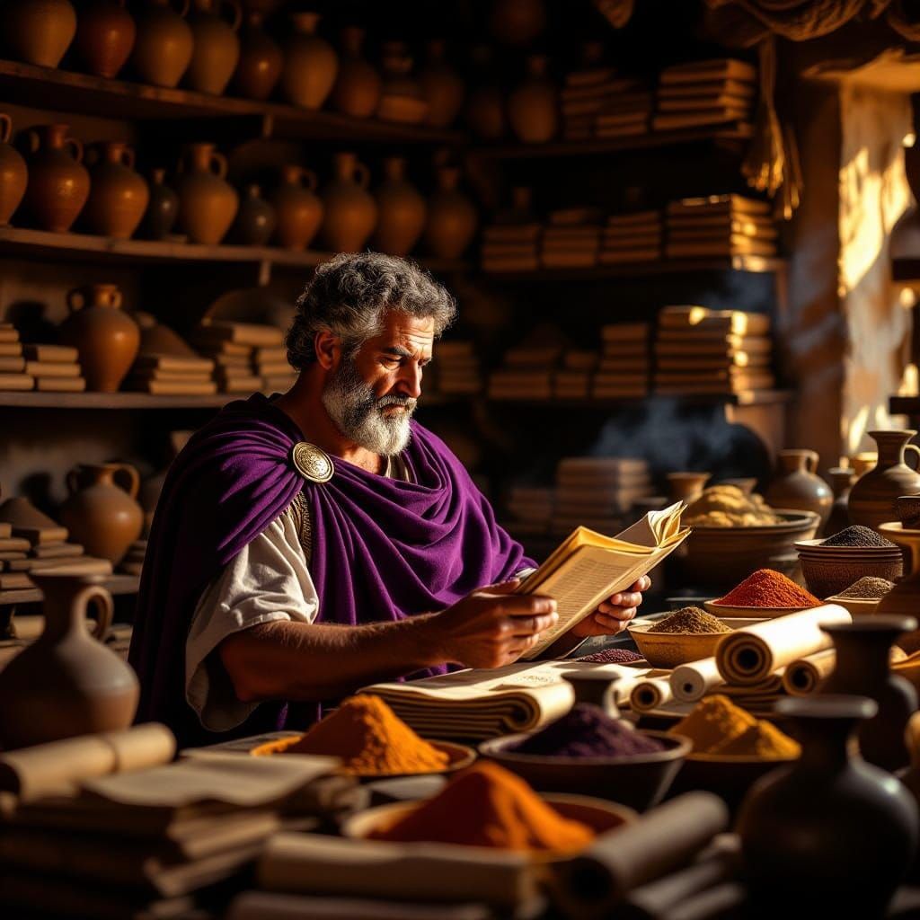 Ancient Roman Merchant in Warm Golden Light