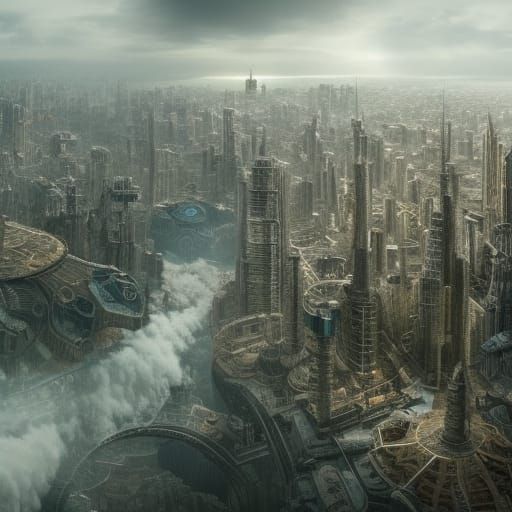 Epic Sustainable City Under Siege by Climate Chaos