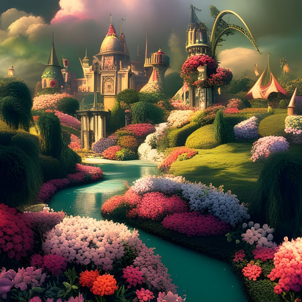 Magical Flower City Inspired by Alice in Wonderland
