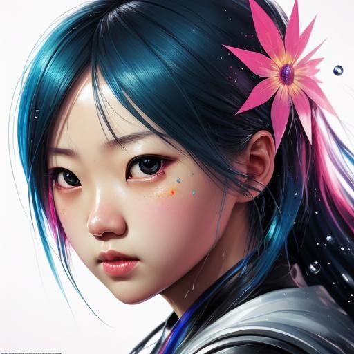 Detailed Kawaii Character Portrait in Splash Art Style
