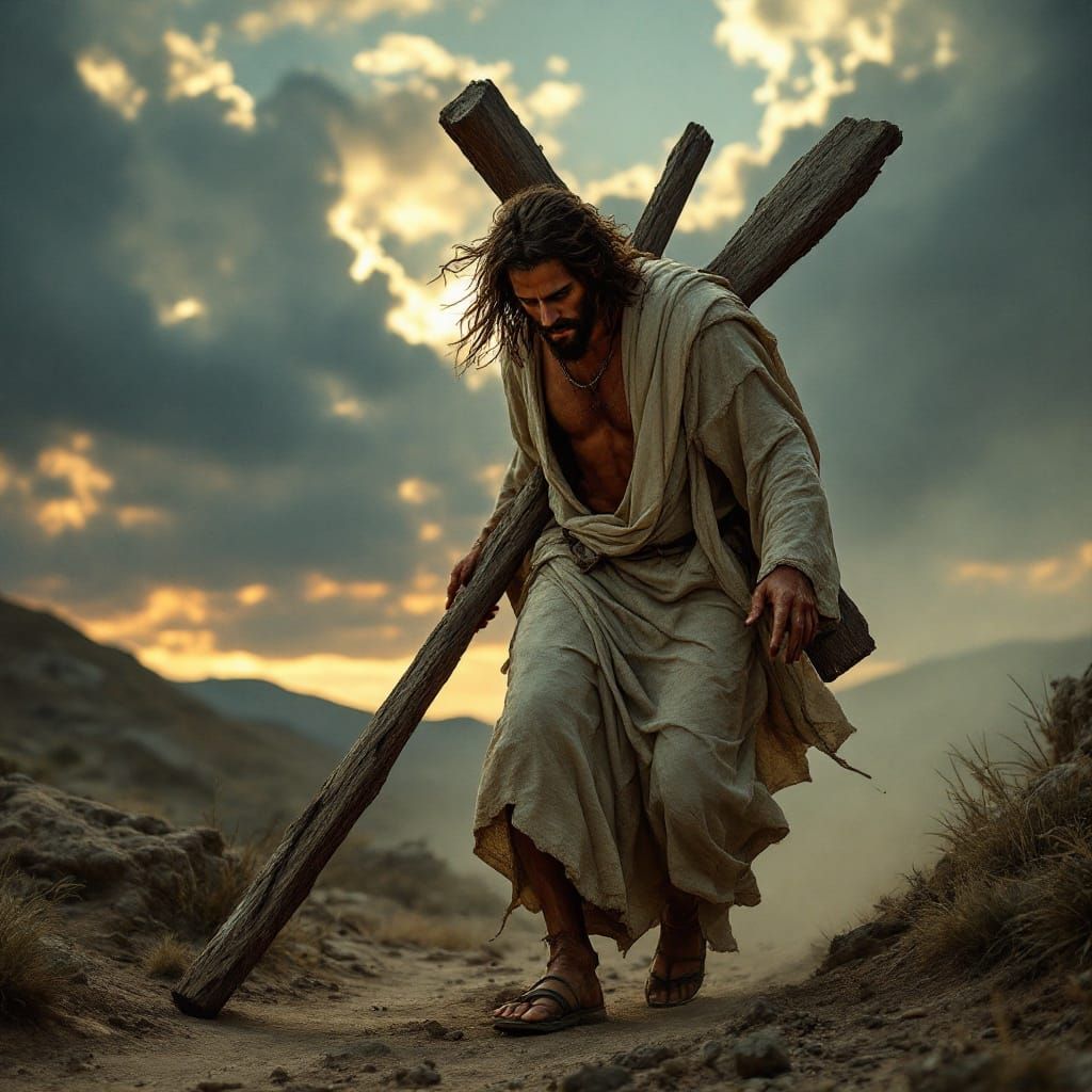 Jesus Christ in the Style of Cinematic Film Art