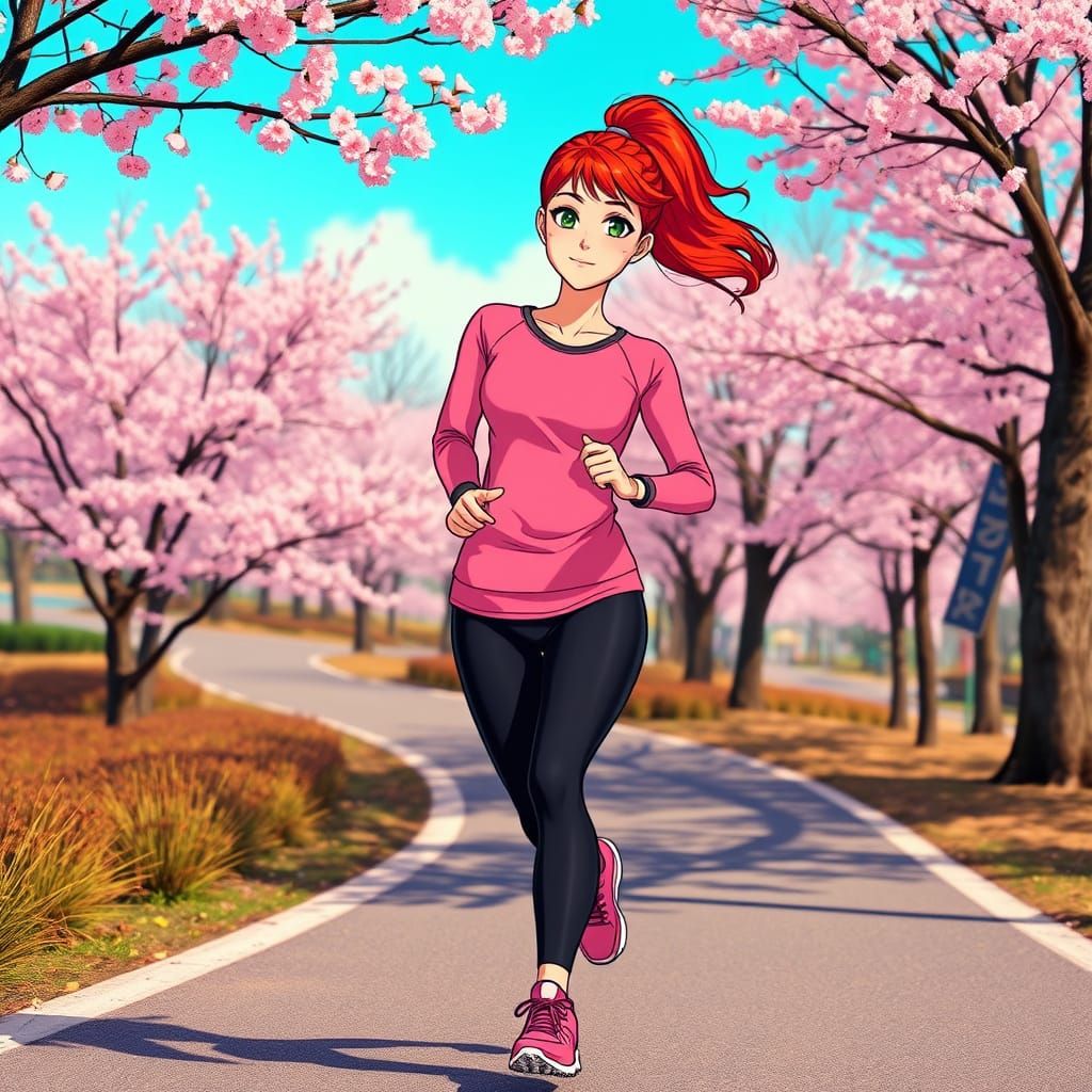 Cherry Blossom Runner in Vibrant Tokyo