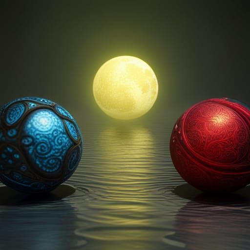 Mystical Orbs Expressing Love in Detailed Digital Painting