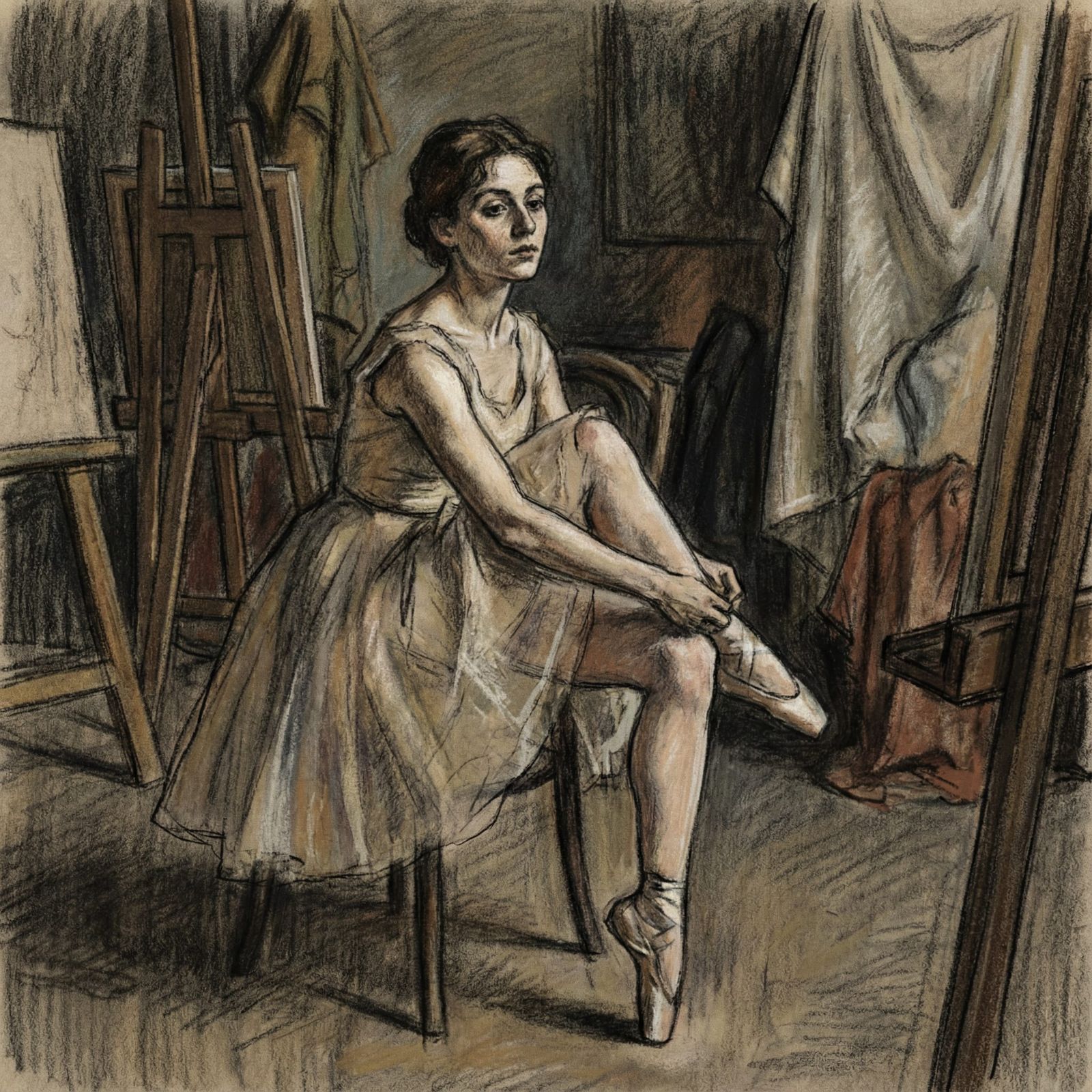 Figurative Dancers in Expressive Style