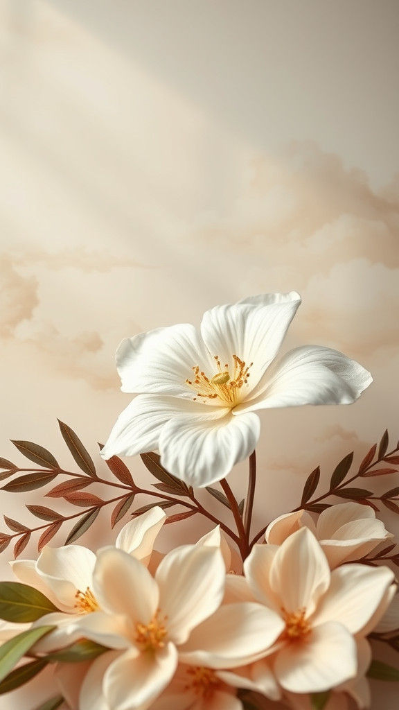 Serene Still Life: Solitary White Flower