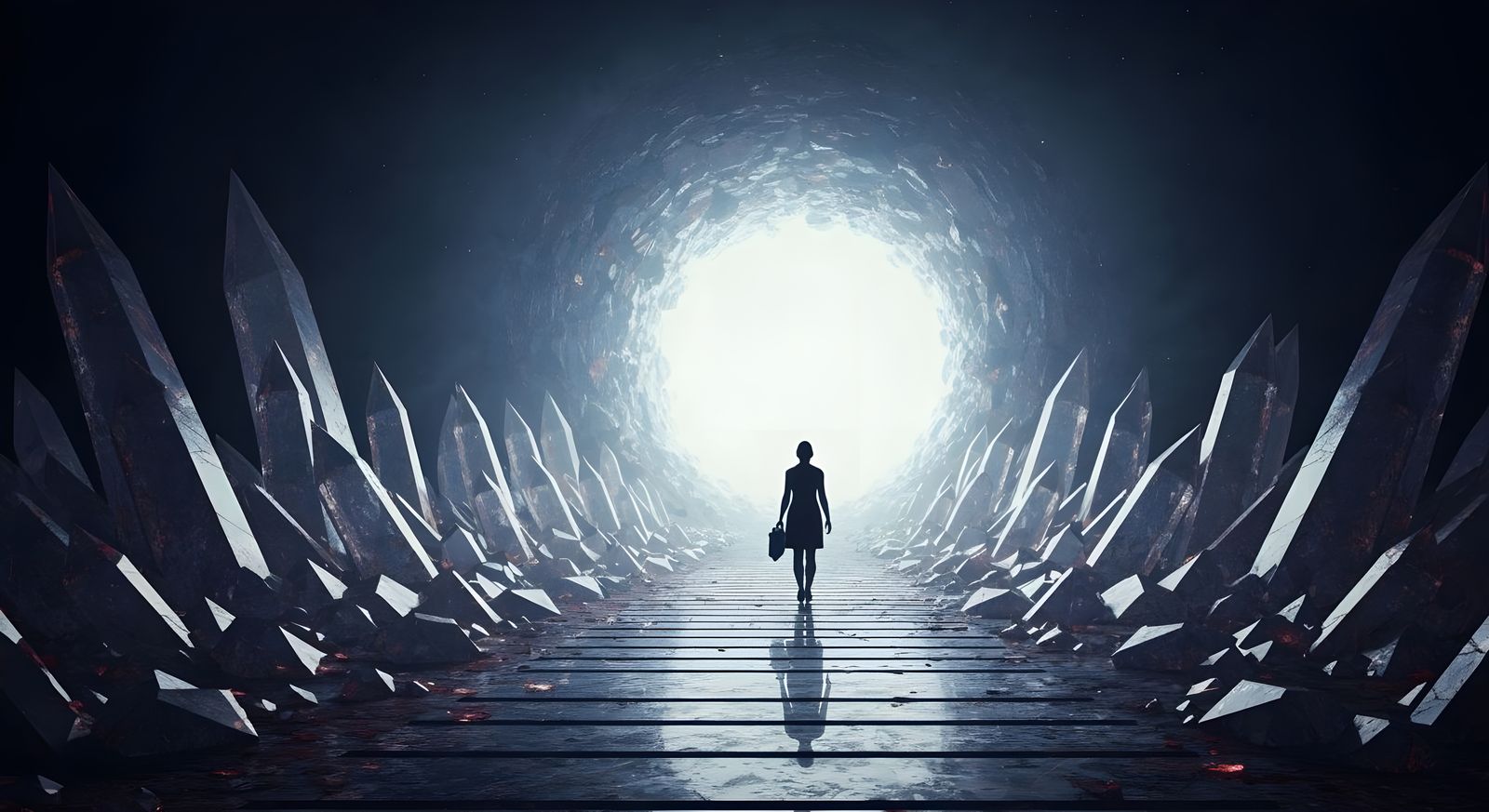 Crystal Path to Space Portal: Beksinski Style