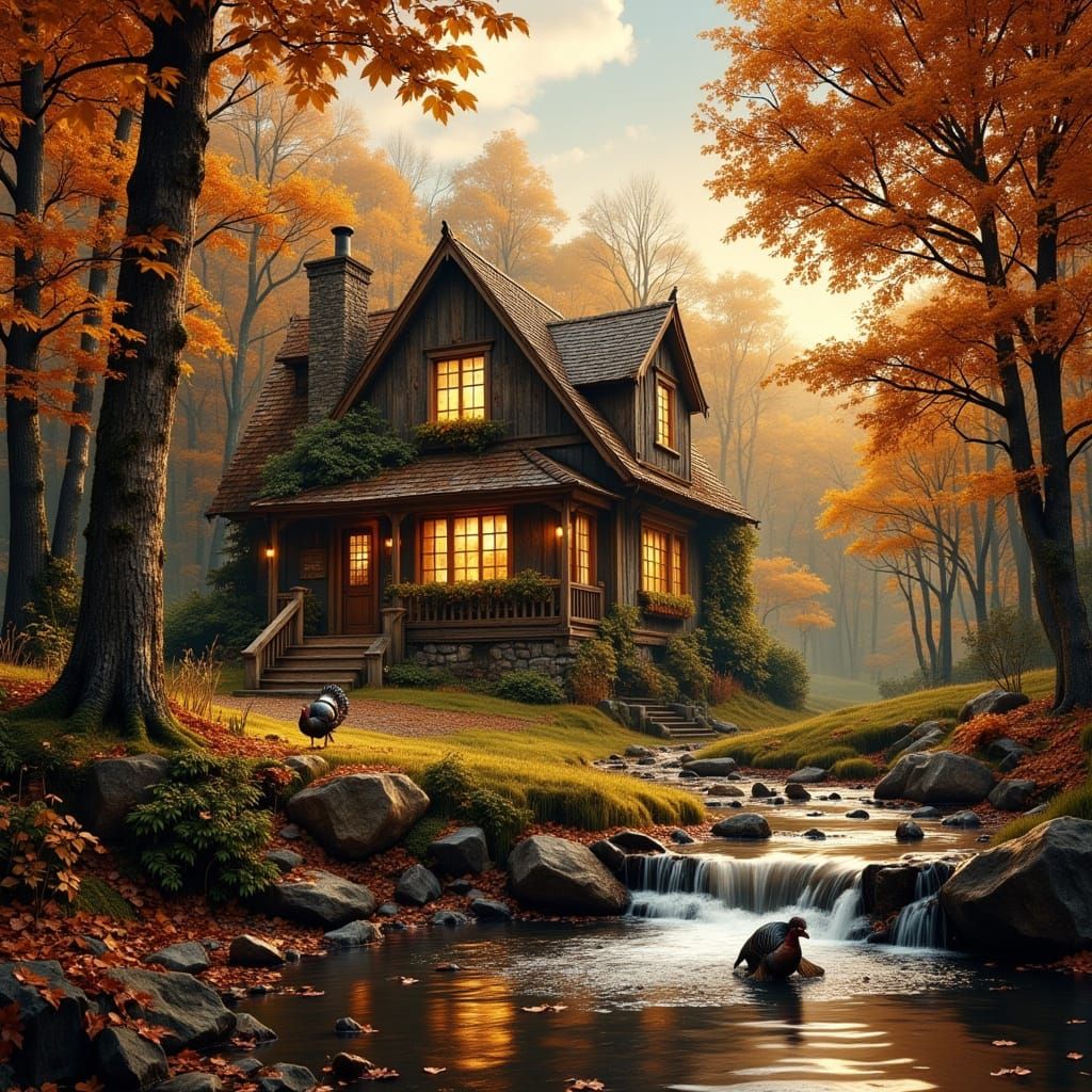 Cozy Autumn Cottage in Enchanted Forest