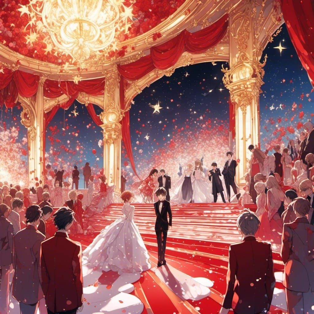 Star-Studded Red Carpet Event in Anime Style