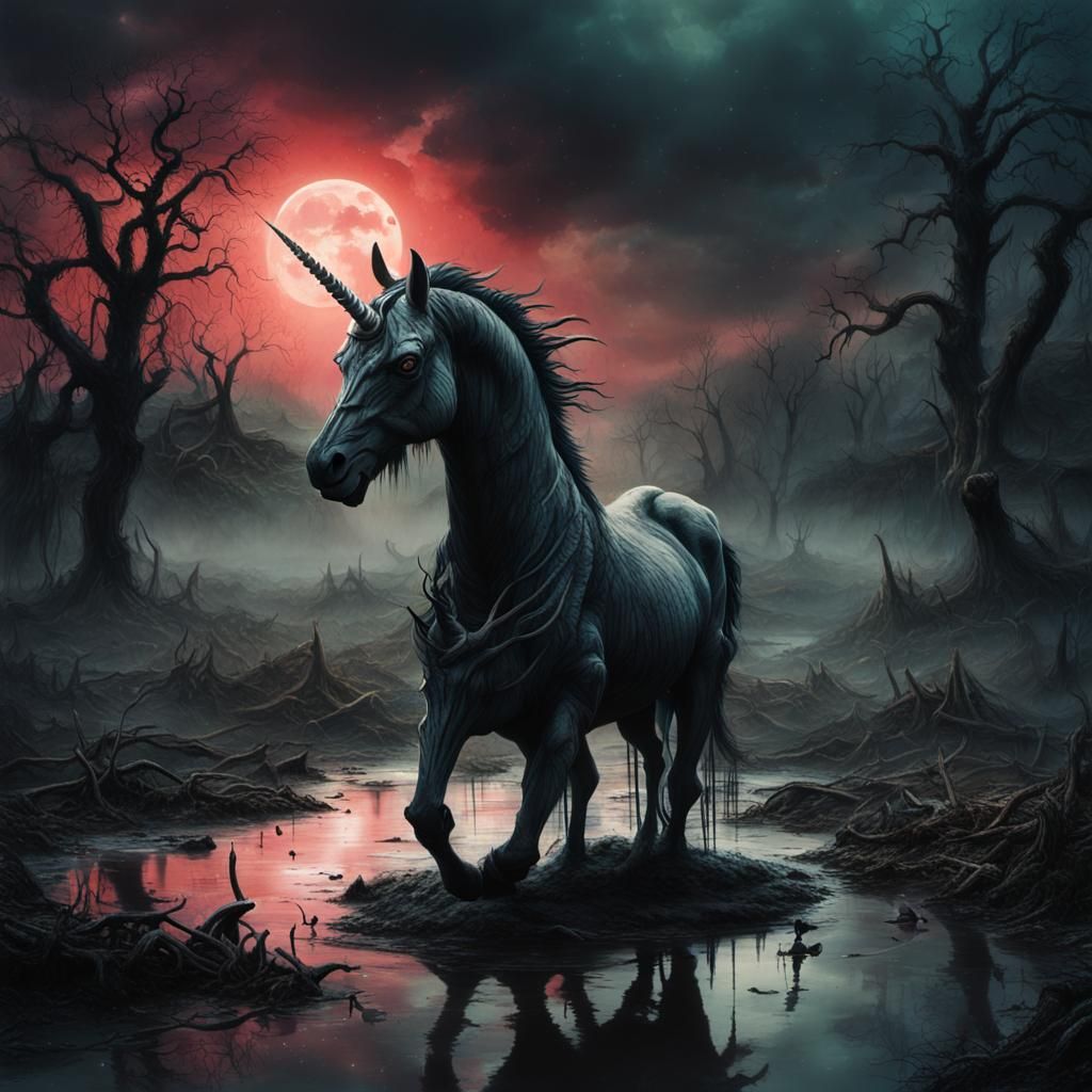Heart pulses black under this sky so cruel
Unicorn of death ...