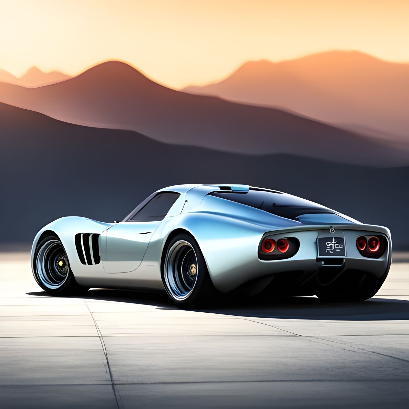 Futuristic Car Inspired by Ferrari 250 GTO, 3D Render