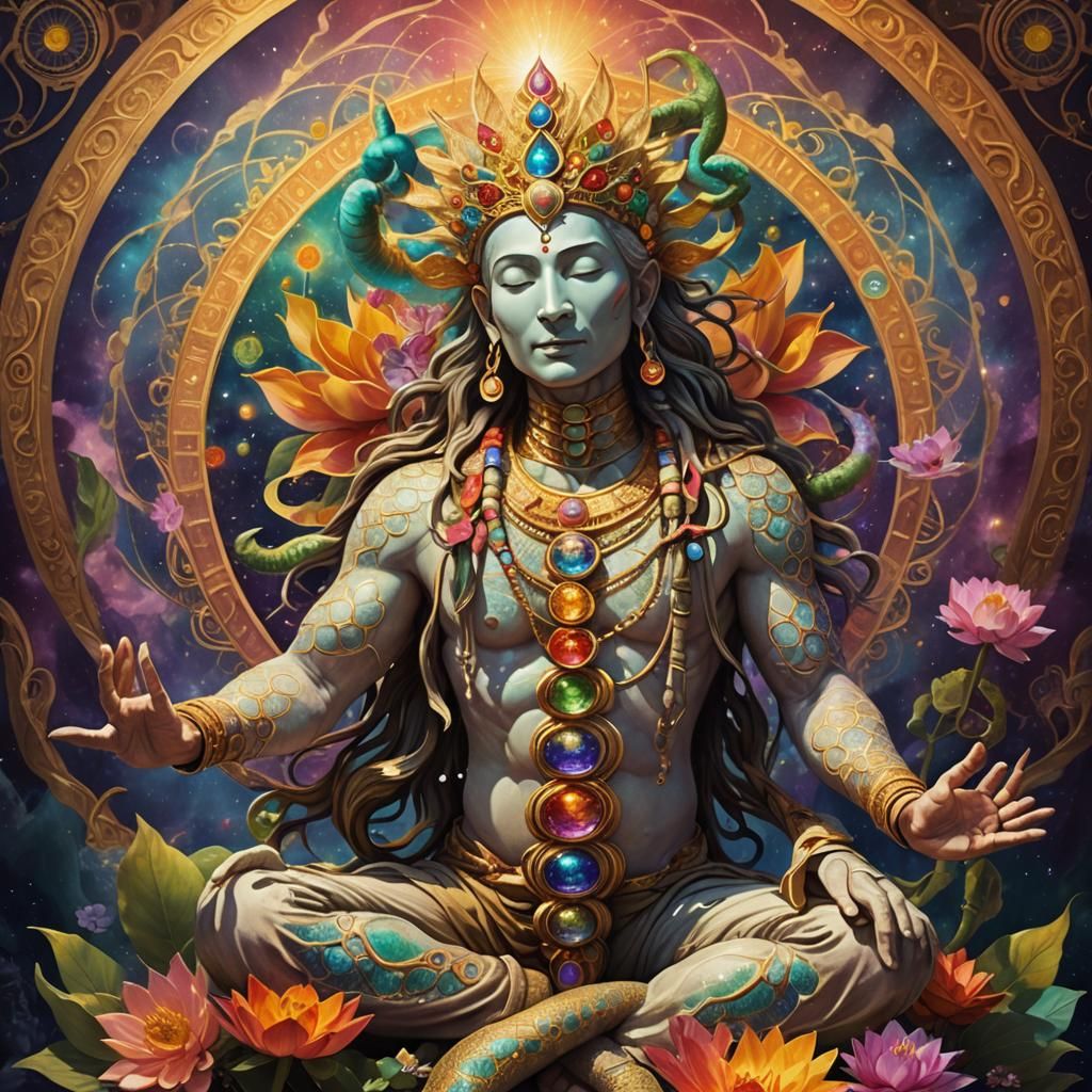 Kundalini Serpent Rising: Surreal Chakra Energy