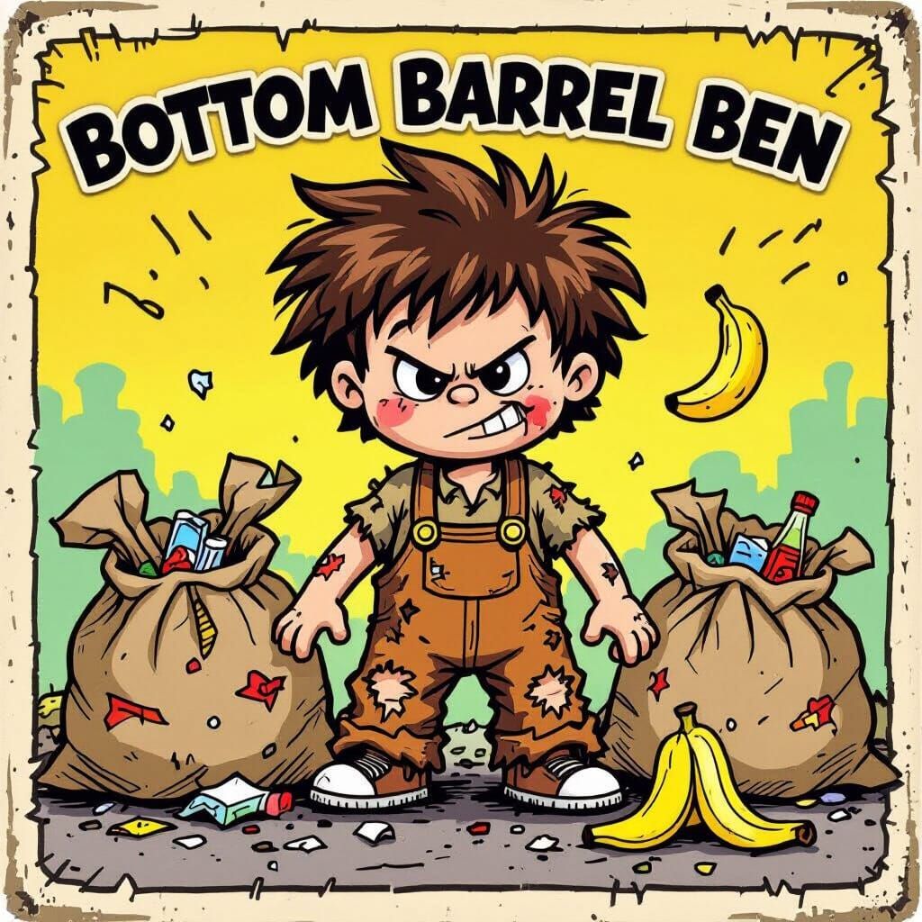 Garbage Pail Kid Ben in Trading Card Format