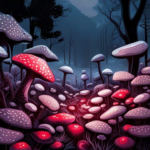 Eerie Gothic Victorian Garden with Crimson Roses