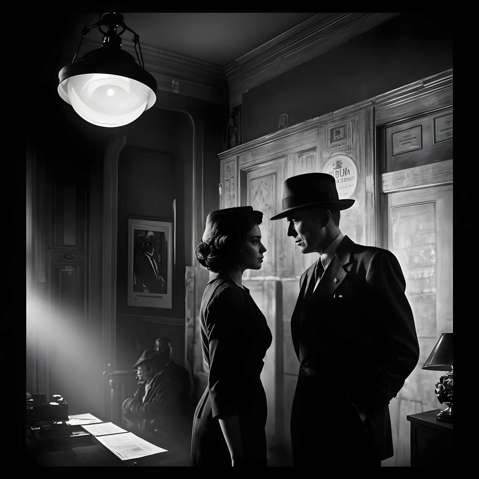 Film Noir Movie Poster in Cyberpunk Style