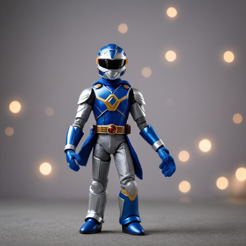 Muppet Blue Power Ranger: Felt Character Portrait