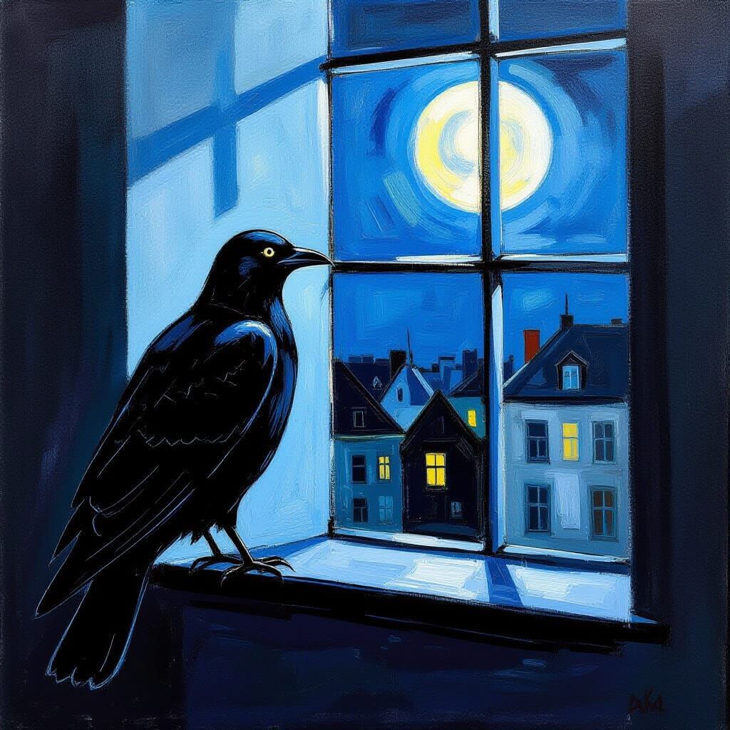 Creepy Scarecrow Gazes In Through Moonlit Window