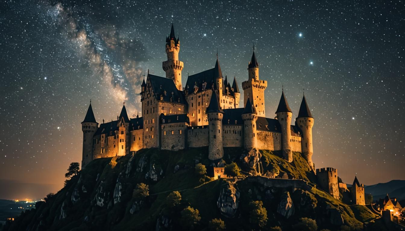 Medieval Castle Under Stars: Professional Photography