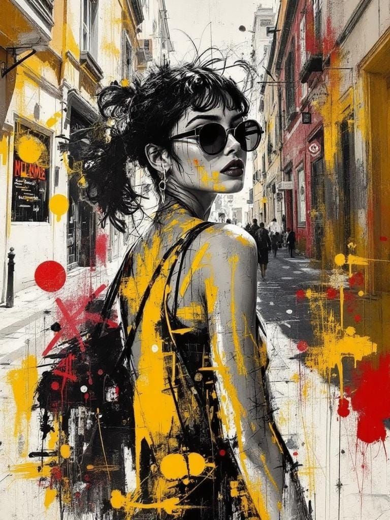 Figure Study in Rome: Basquiat and Twombly Style