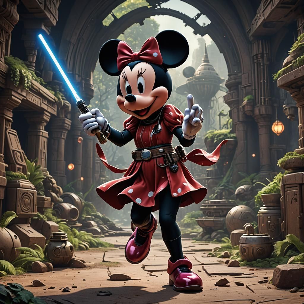 Minnie Mouse as Jedi Knight: Detailed Art