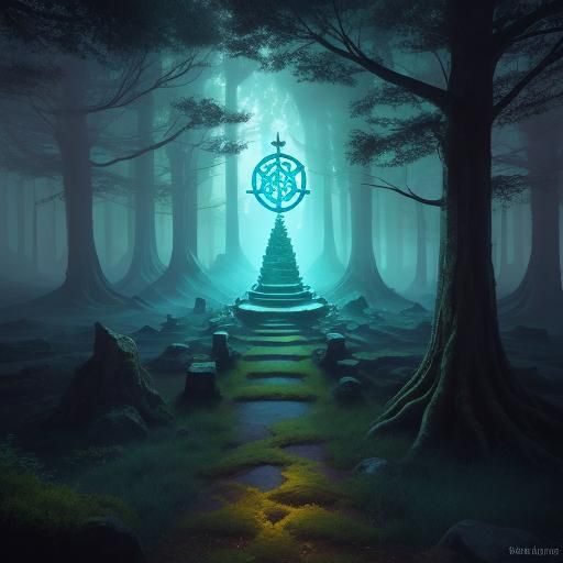 Mystical Ring in Ancient Forest: Fantasy Concept Art