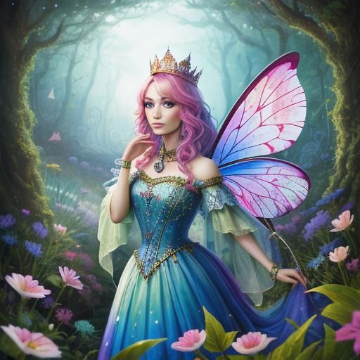 Colorful High-Definition Fairy Queen Portrait