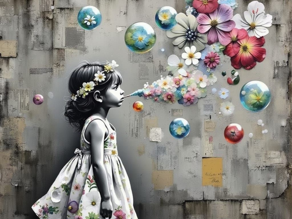 Joyful Girl in Urban Wonderland