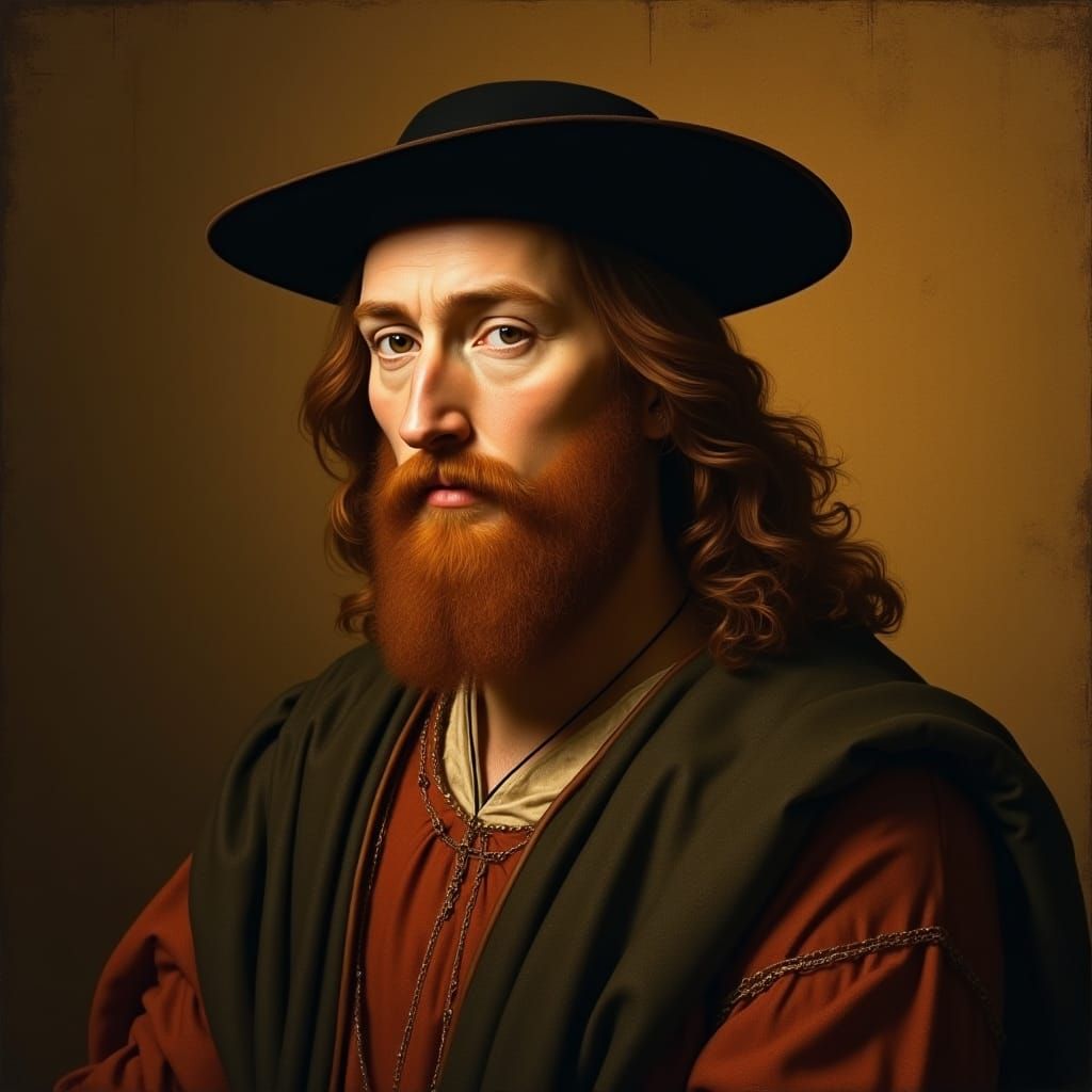 Renaissance Portrait with Chiaroscuro and Sfumato