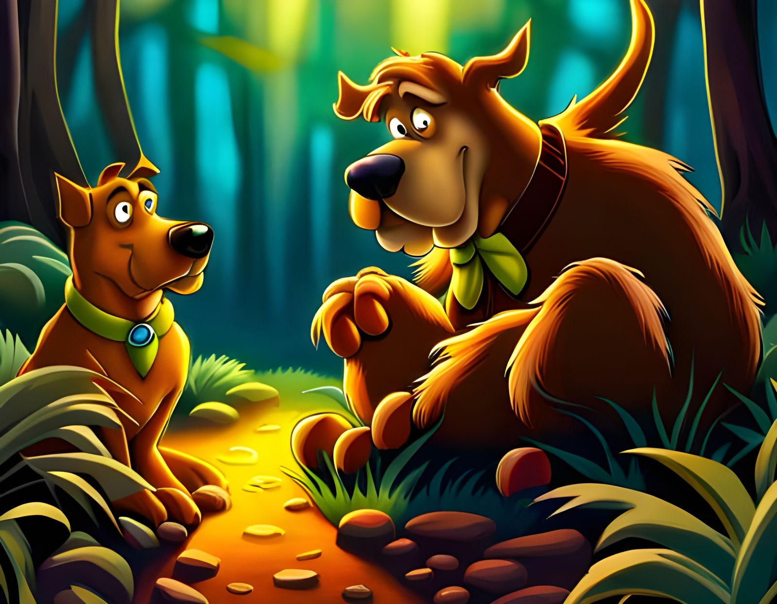 Young Scooby Doo in a Spooky Forest