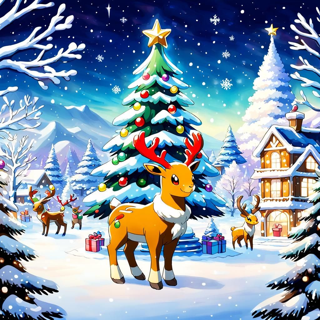 Stantler Pokémon Christmas in Winter Wonderland