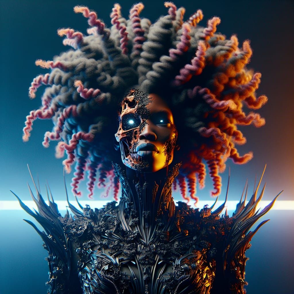 Afrofuturistic Horror Couture Concept Art in 8K