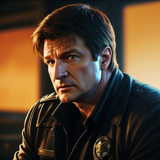 Nathan Fillion as Captain Malcolm "Mal" Reynolds in Firefly