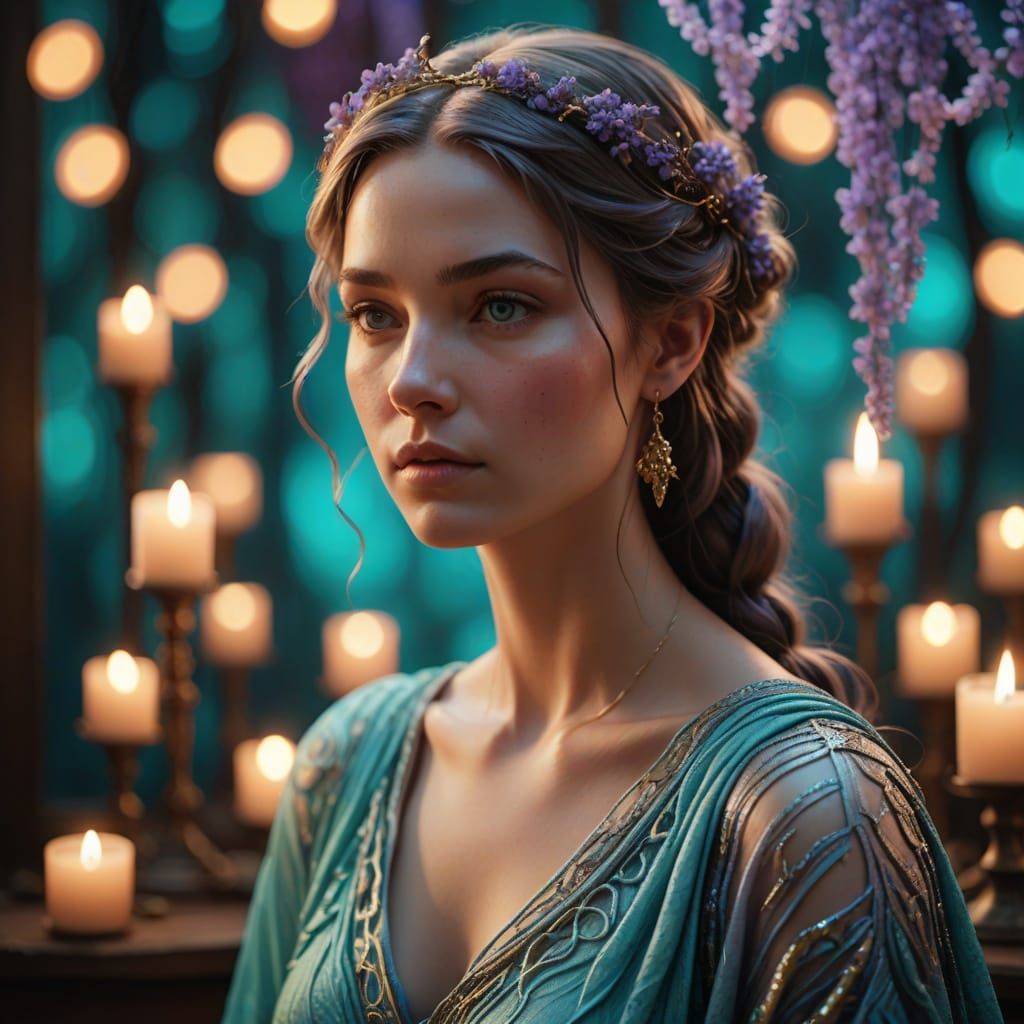 Ethereal Goddess in Luxurious Wax Sculpture