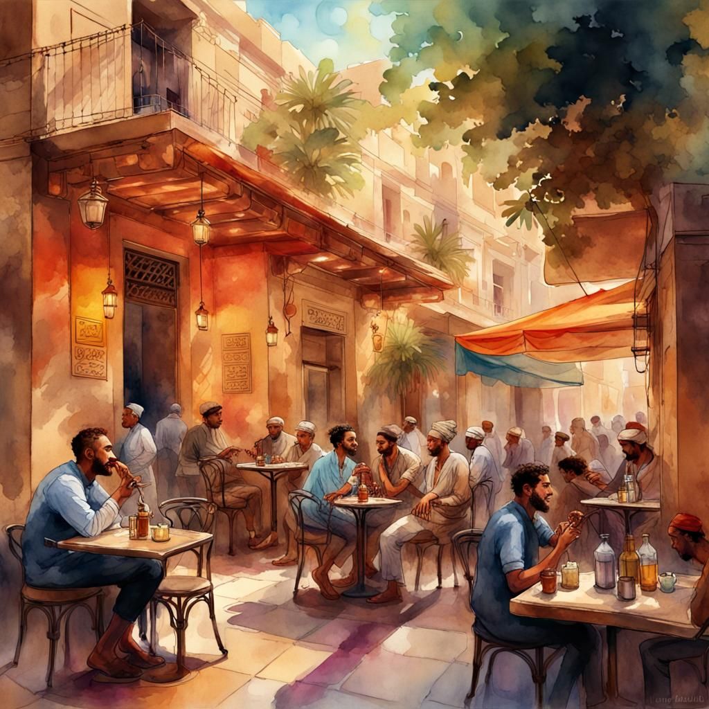 A café in Cairo, Egypt.