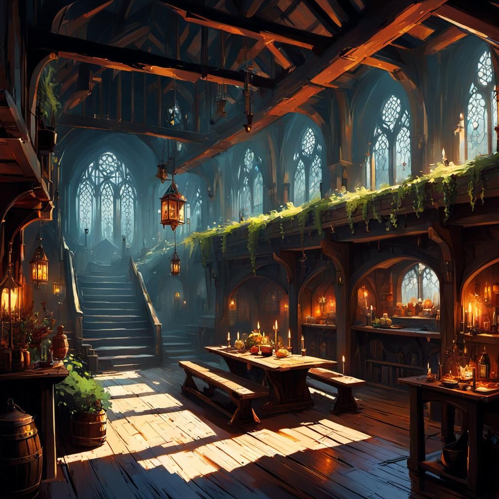 interior of a medieval lair
