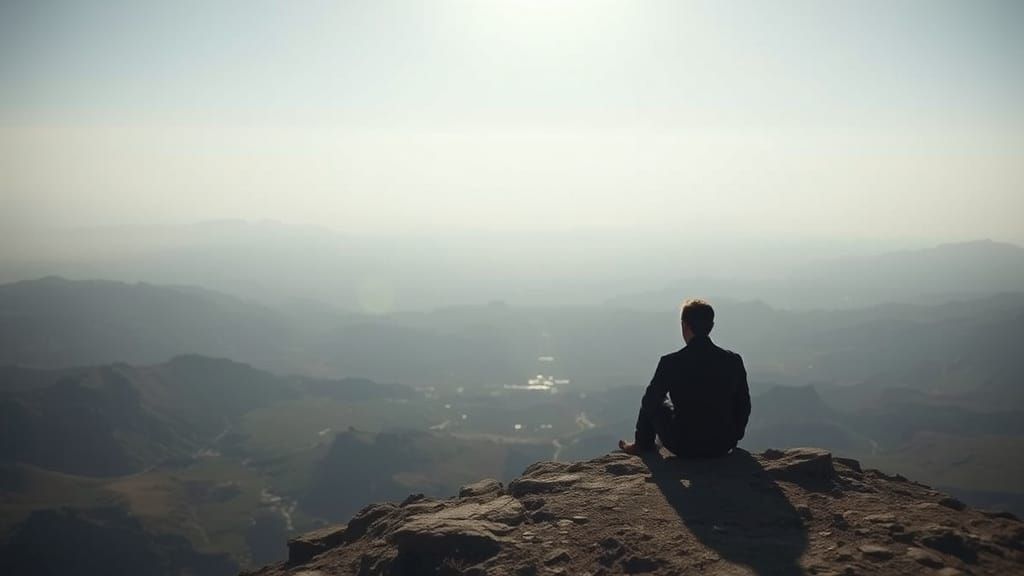 Figure at the Edge: Cinematic Film Still