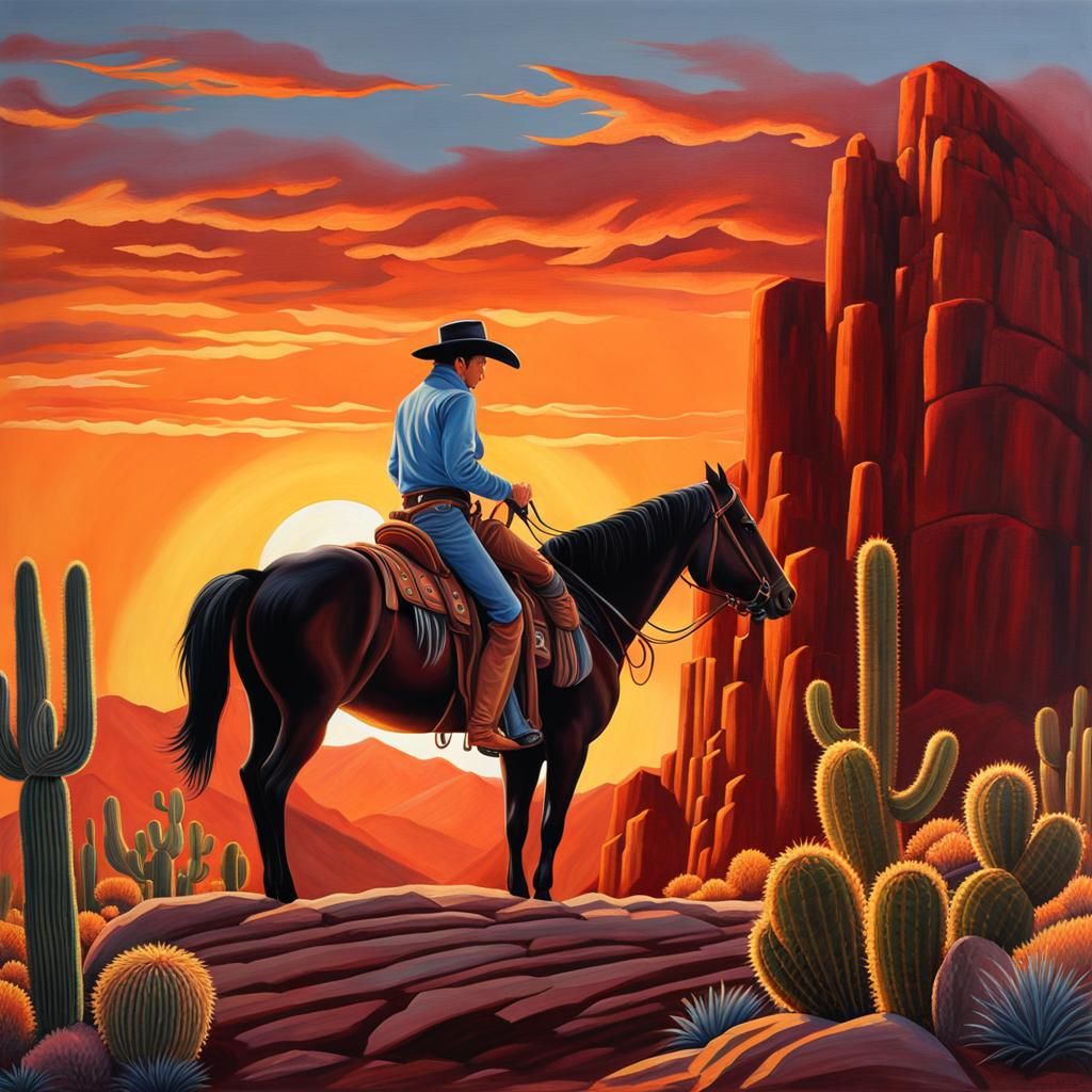 Cowboy Sunset: Pastel Painting in the Rocky Mountains
