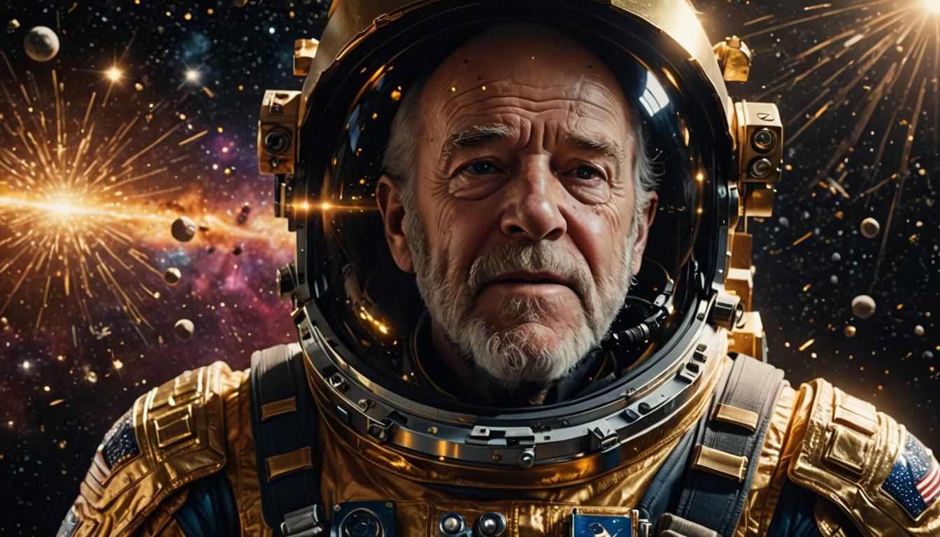George Carlin Floating in Space in Digital Art